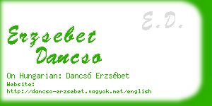 erzsebet dancso business card