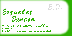 erzsebet dancso business card